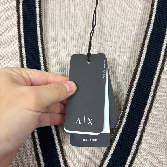 A/X Armani Exchange Men’s Cotton Collegiate V-Neck Ribbed Cardigan Large NWT - Picture 5 of 13